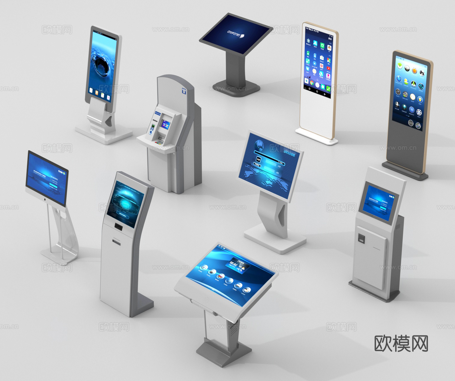 触控一体机 终端一体机 自动服务机 查询机3d模型