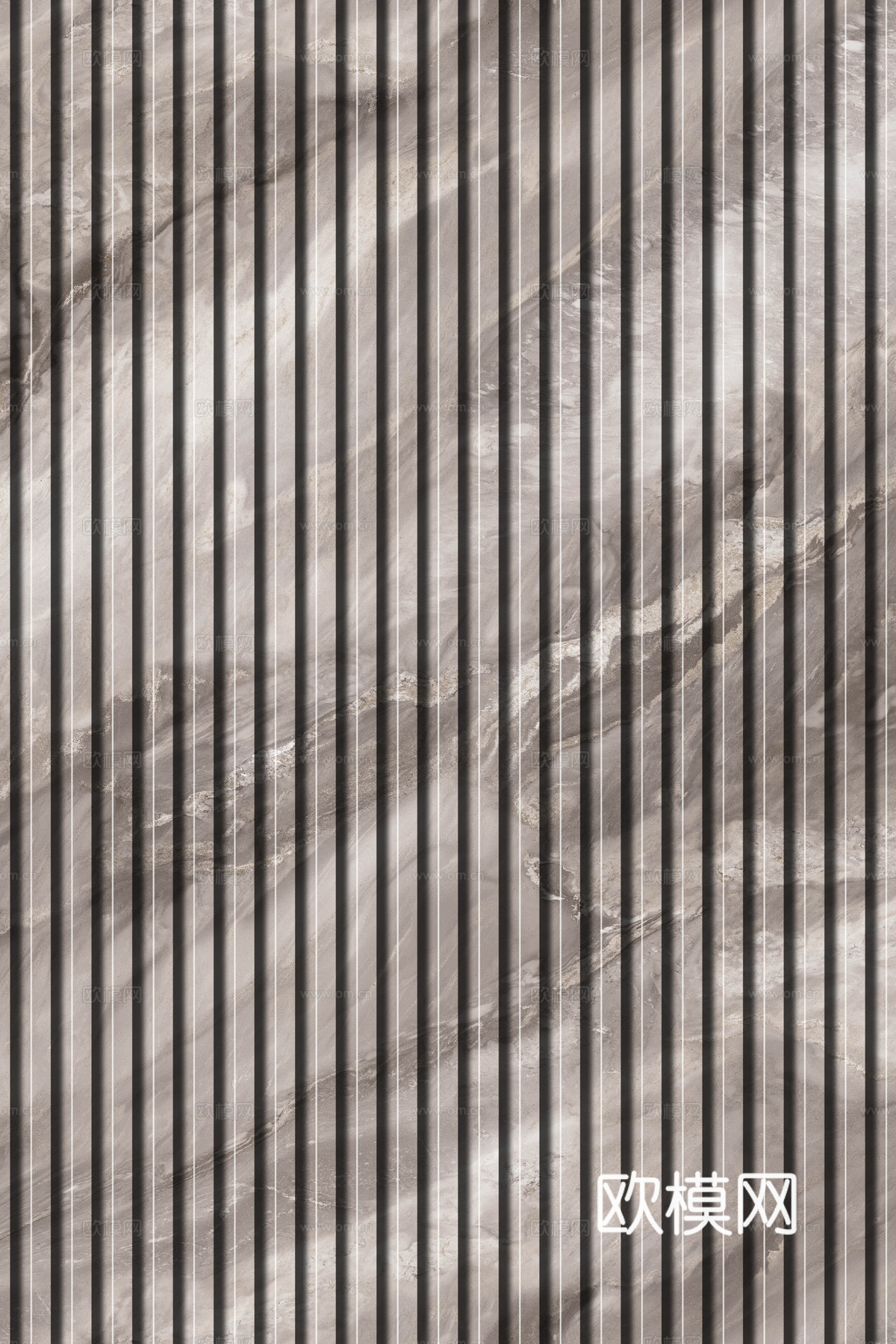 岩板石纹拉槽格栅长城板下载（渲染图6）