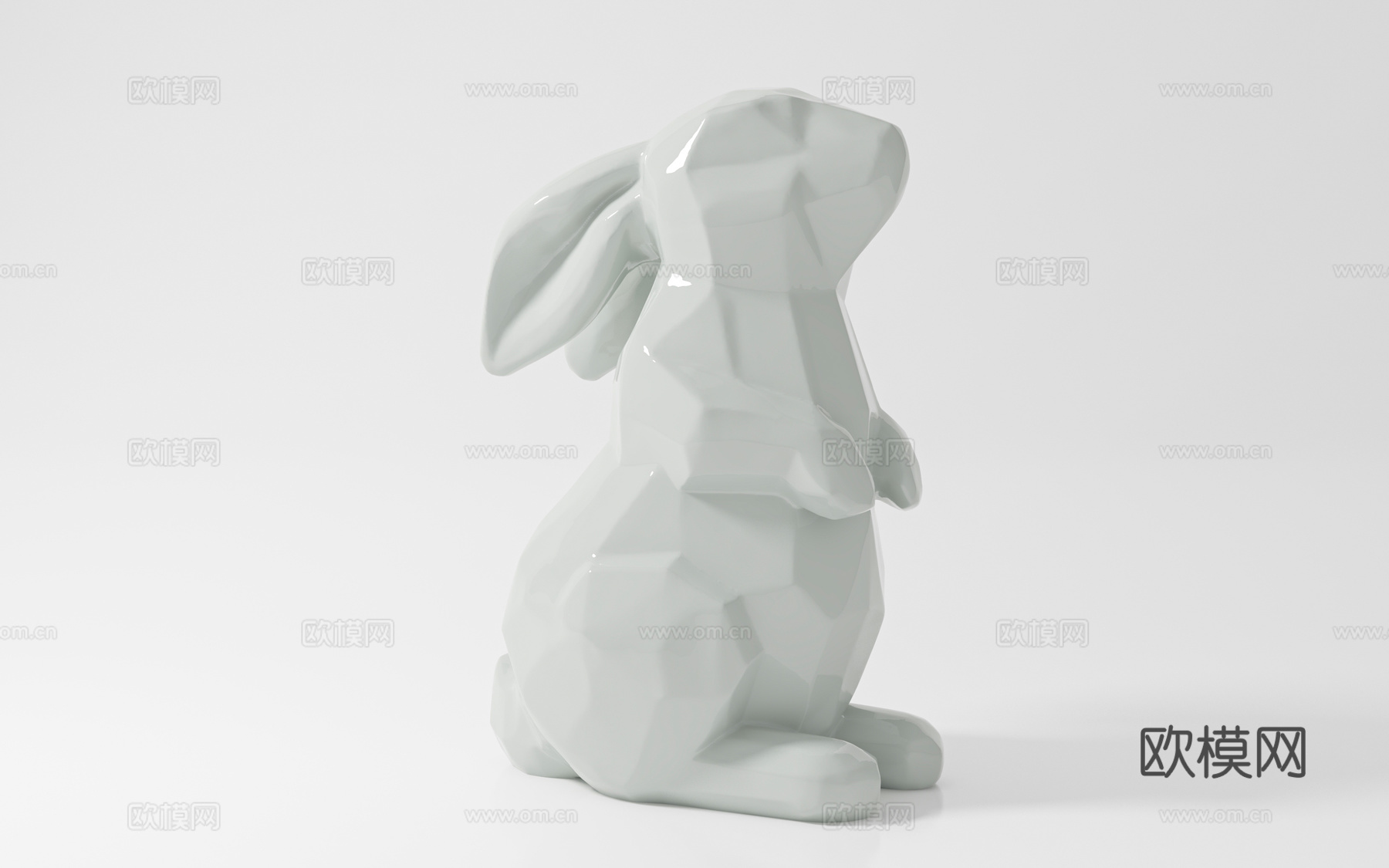 兔子几何雕塑 艺术 陶瓷雕塑 石膏 雕像 动物雕塑 摆件手办3d模型
