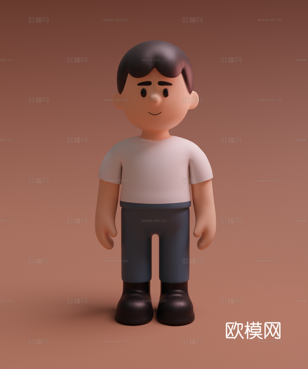 男人 卡通男人 男孩 亚洲人3d模型