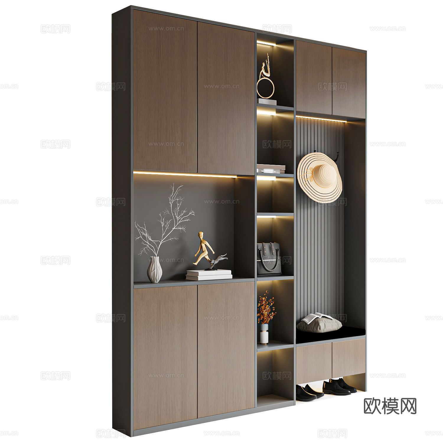 现代意式玄关柜 边柜 鞋柜3d模型