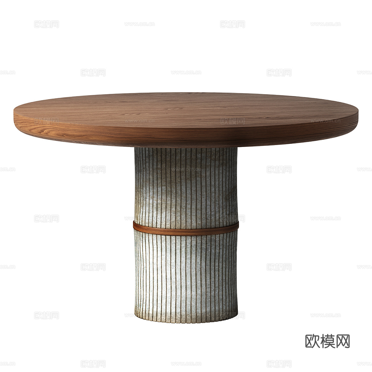 新中式侘寂圆餐桌3d模型