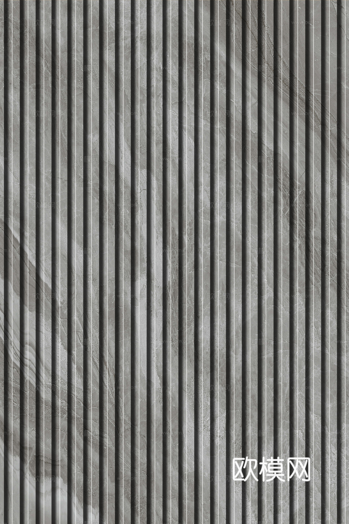 岩板大理石纹拉槽长城板格栅背景墙下载（渲染图8）