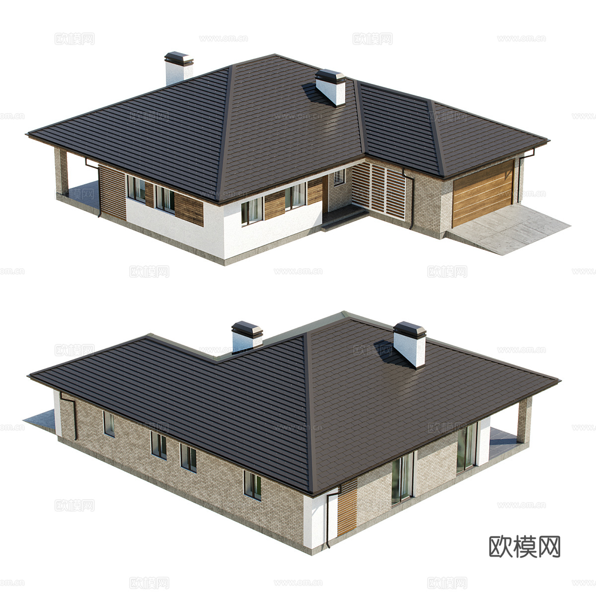 现代别墅外观3d模型