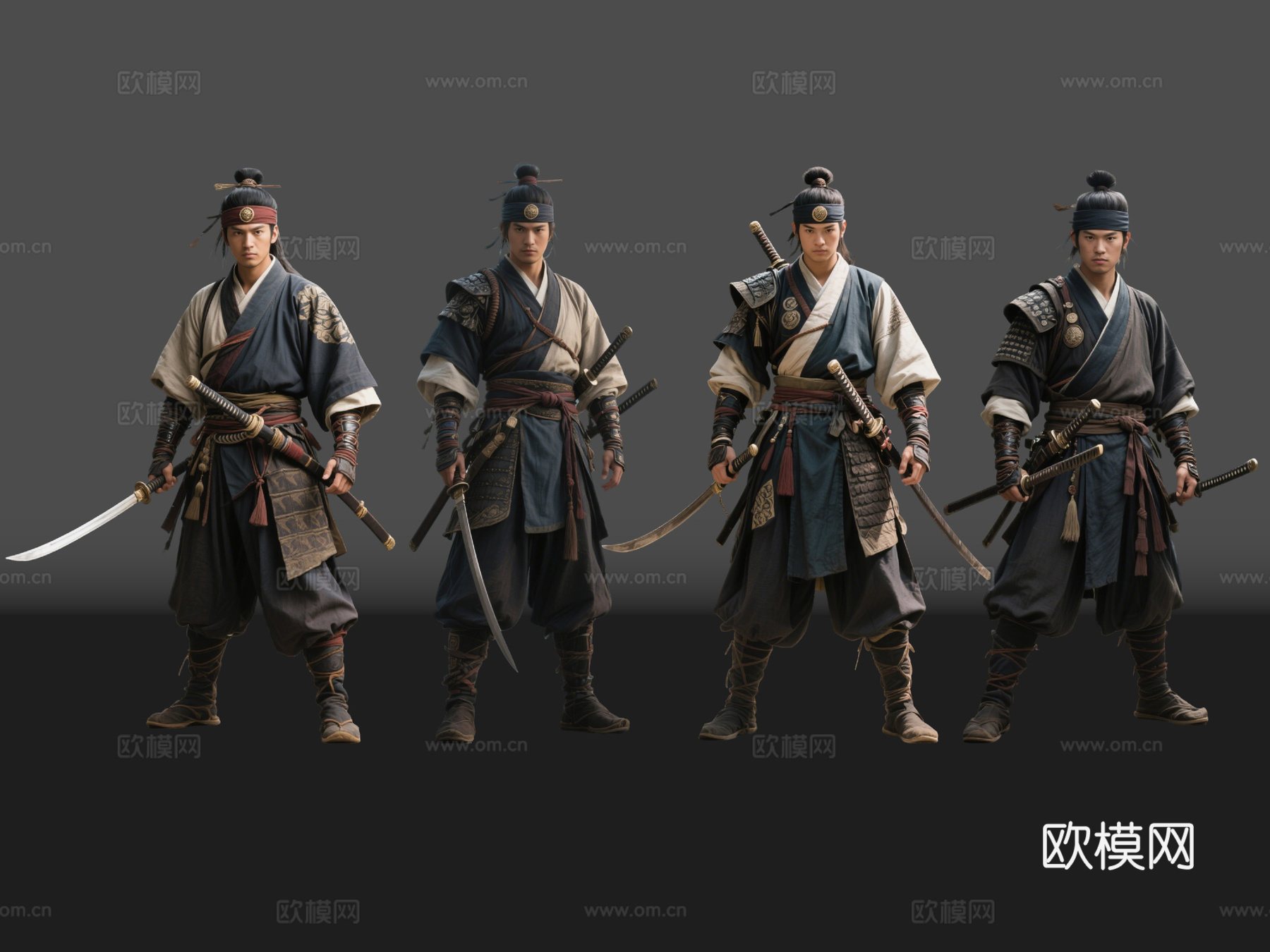 2D古装人物 日本倭寇 东瀛武士 东瀛士兵 小日子su模型