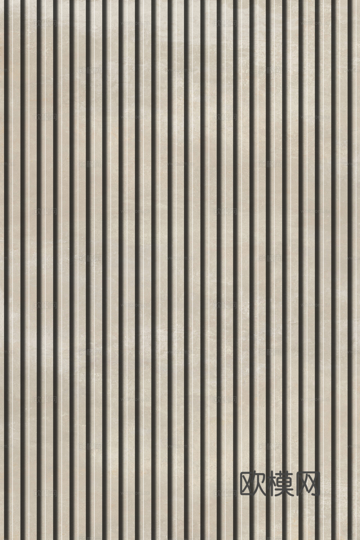 岩板石纹拉槽格栅长城板下载（渲染图1）