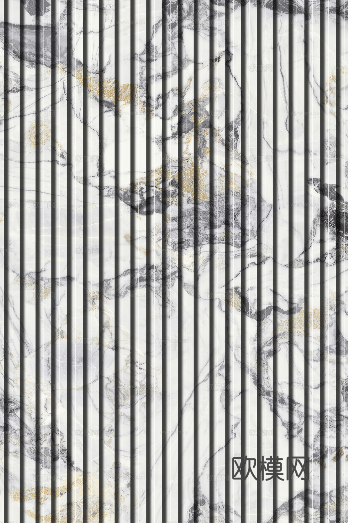 岩板石纹拉槽格栅长城板下载（渲染图4）