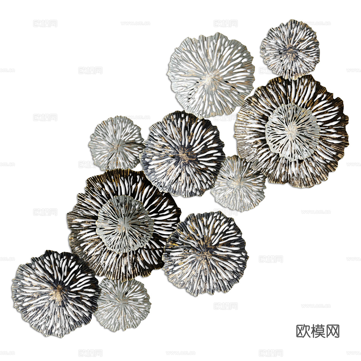 新中式轻奢金属挂件3d模型