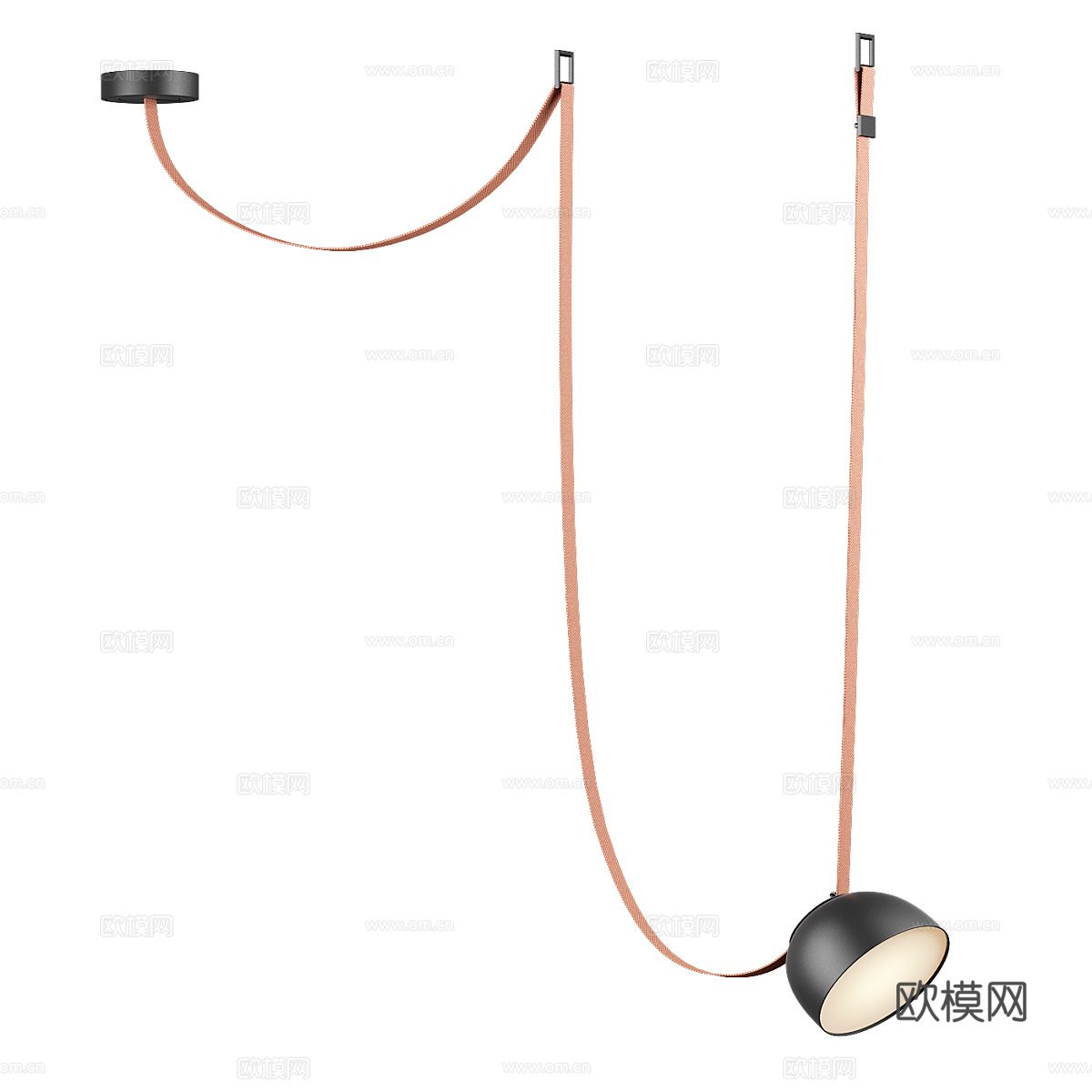 现代意式极简皮带吊灯3d模型