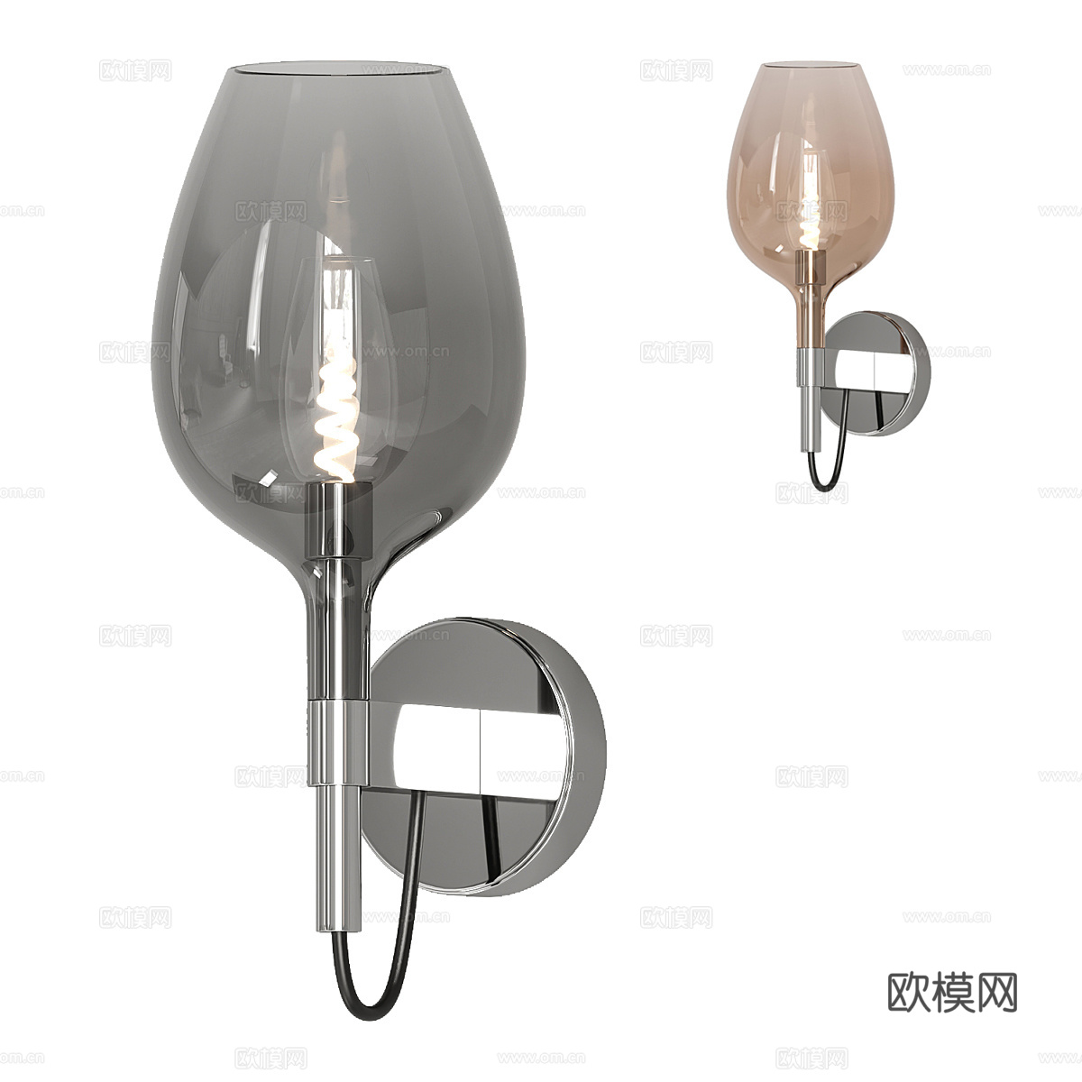 玫瑰壁灯3d模型