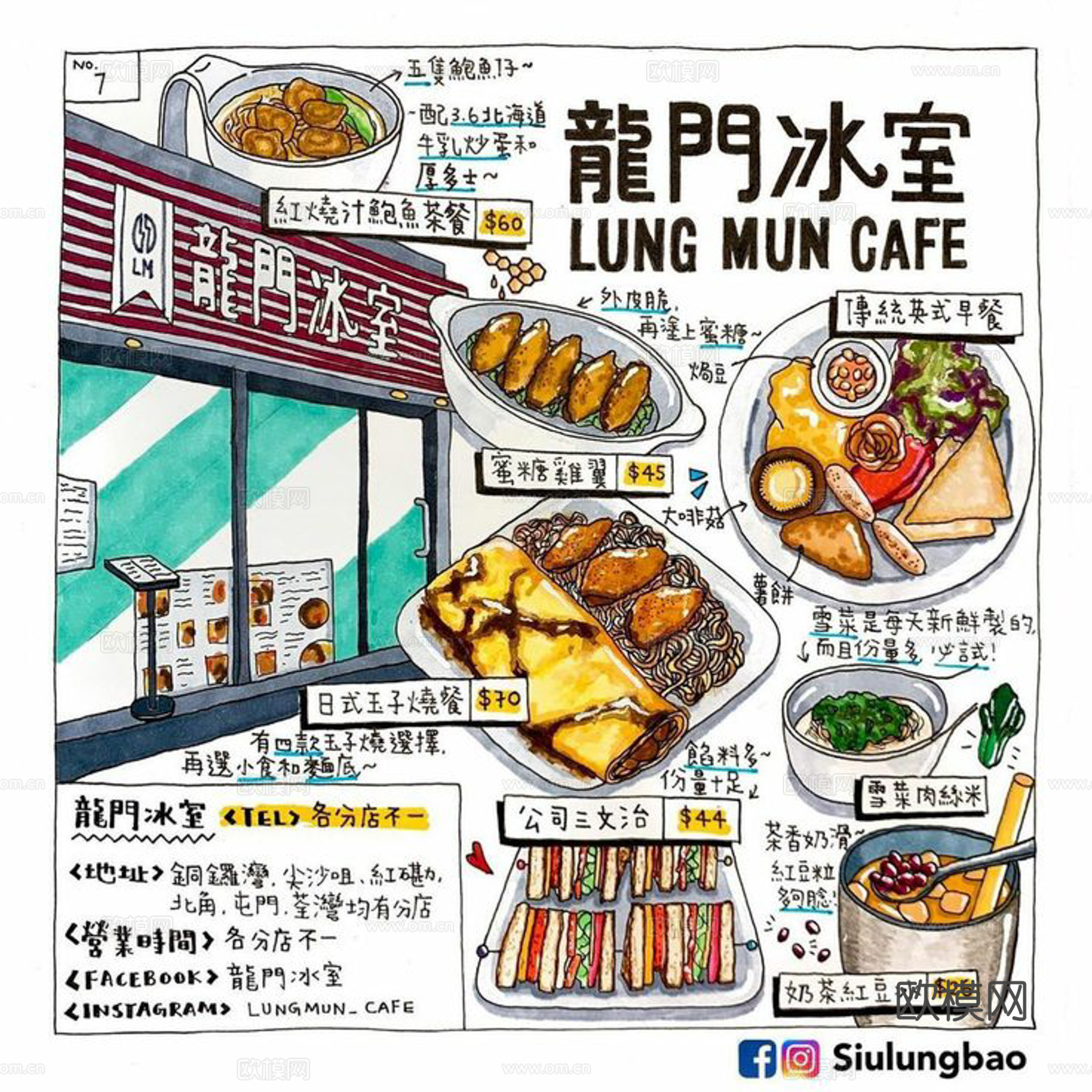 餐厅手绘黑板菜单