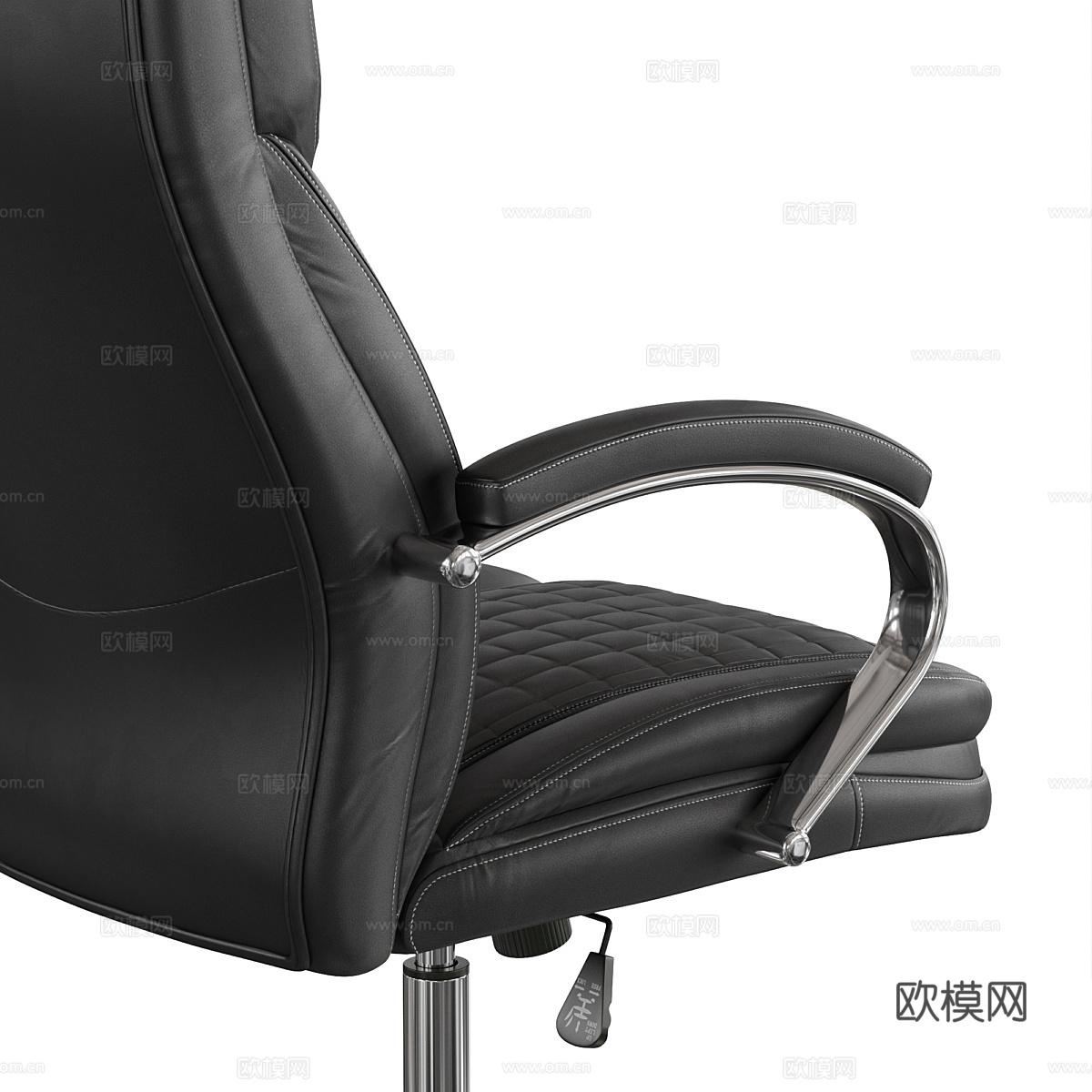 现代意式皮革办公椅3d模型