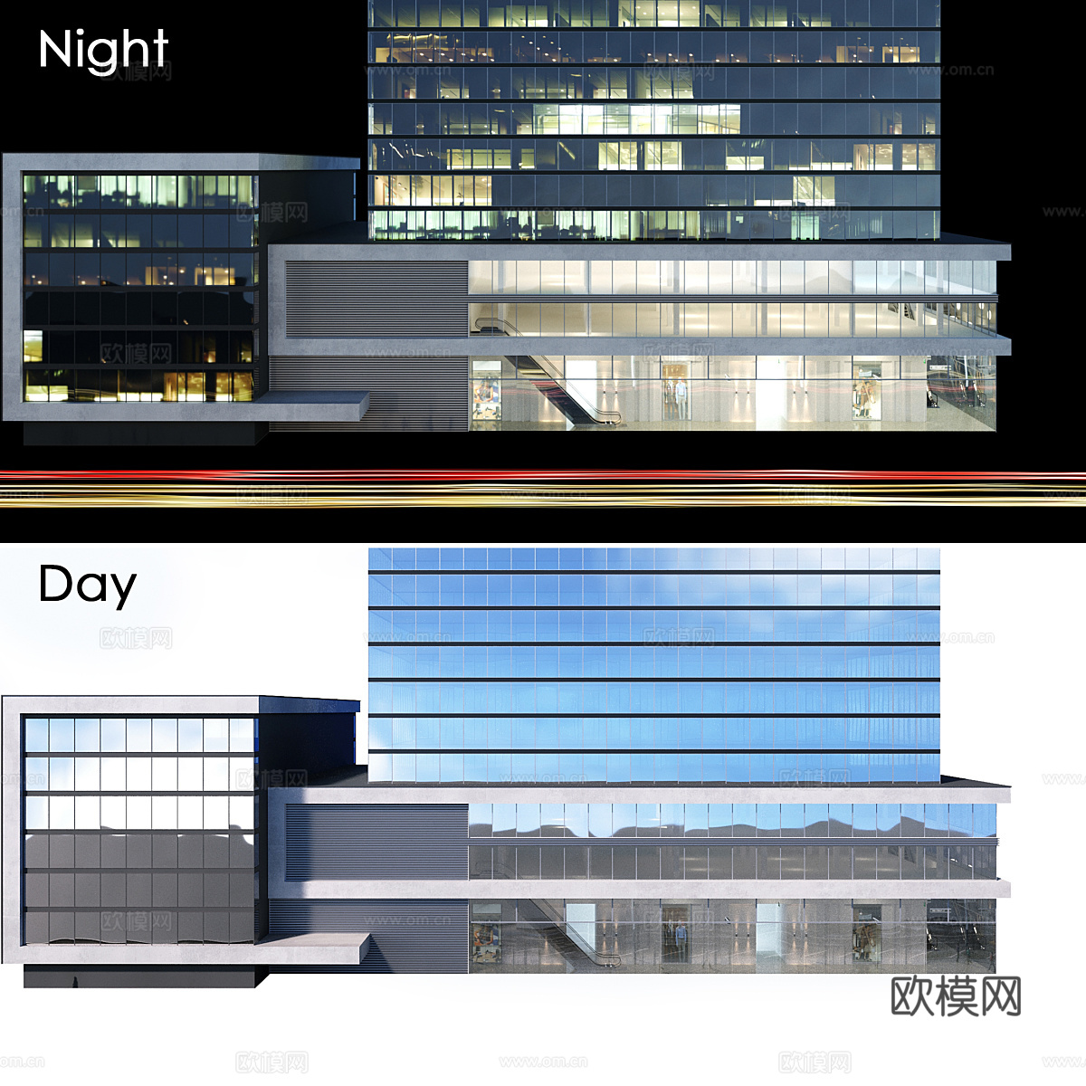 现代商业建筑外观3d模型