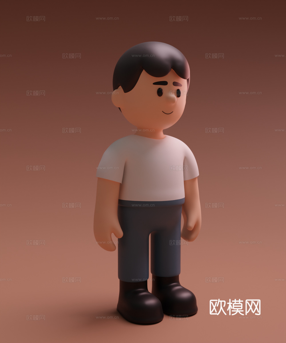 男人 卡通男人 男孩 亚洲人3d模型