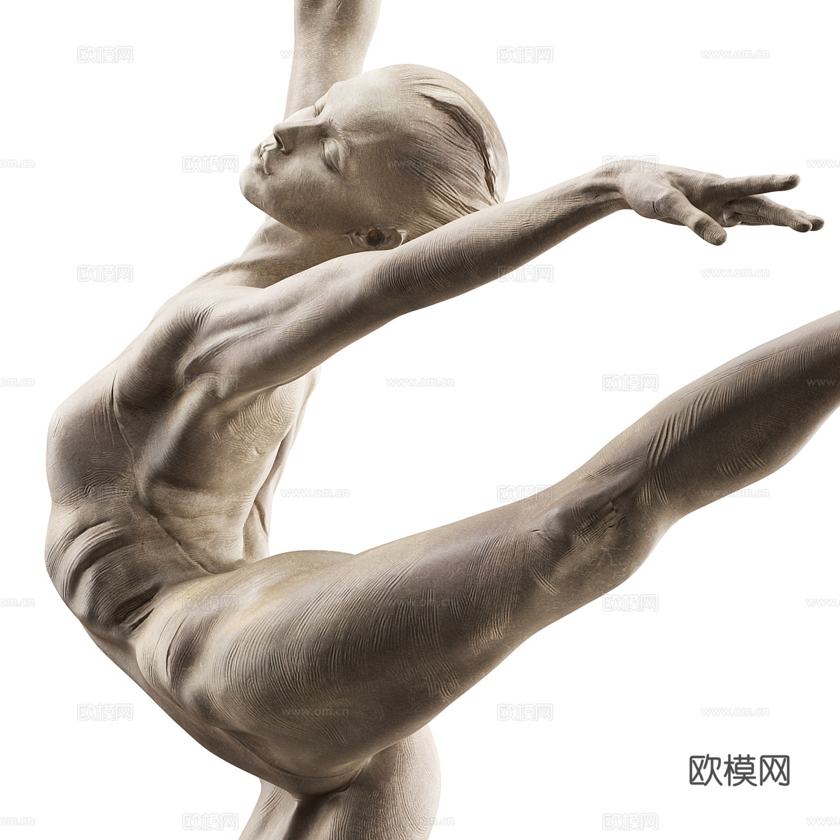 青铜芭蕾舞演员雕塑3d模型
