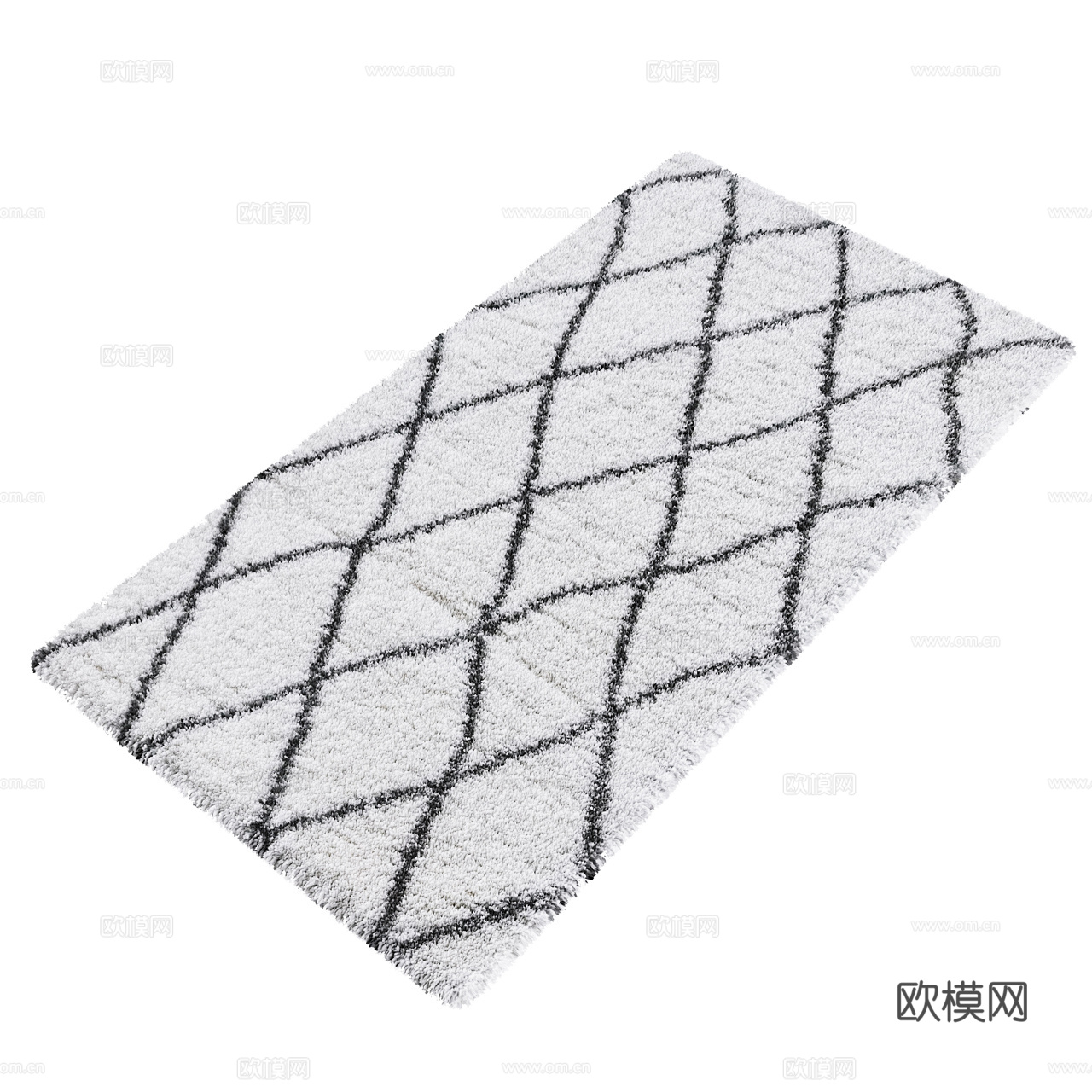 现代毛绒地毯3d模型