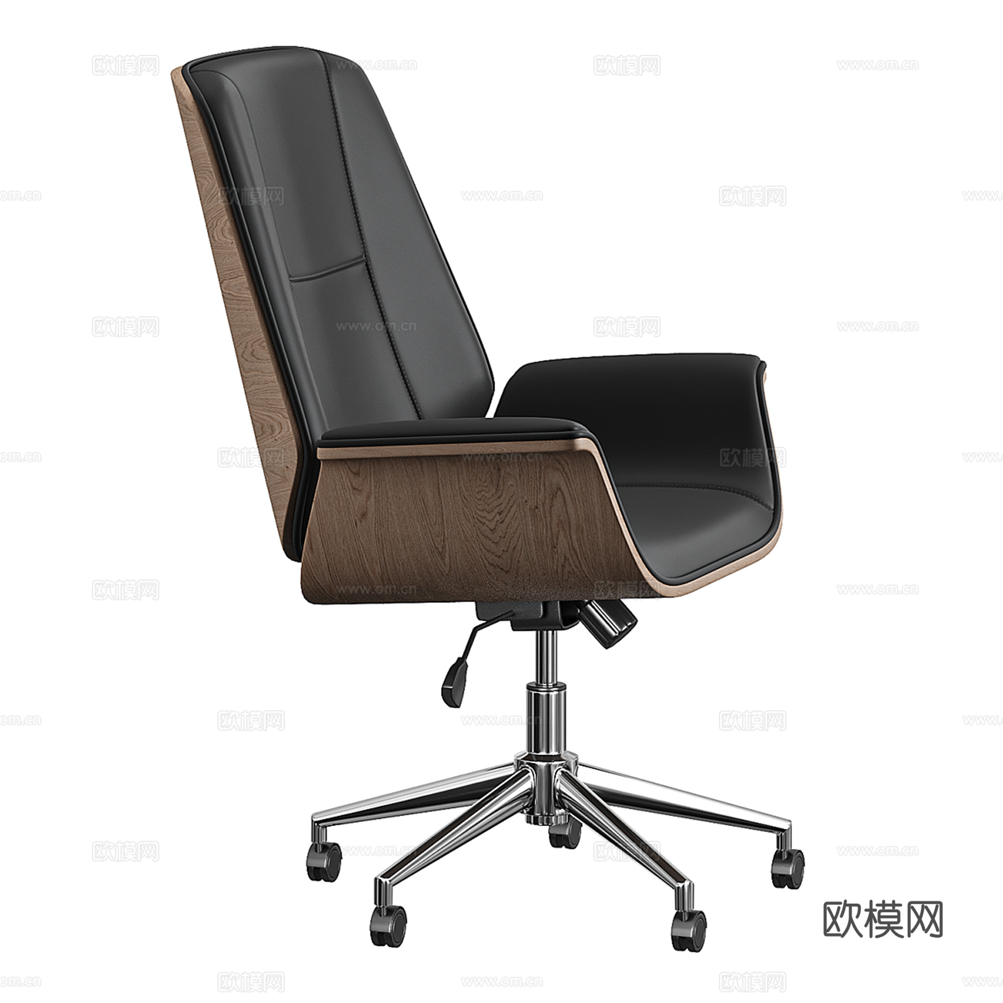 现代皮质办公椅3d模型