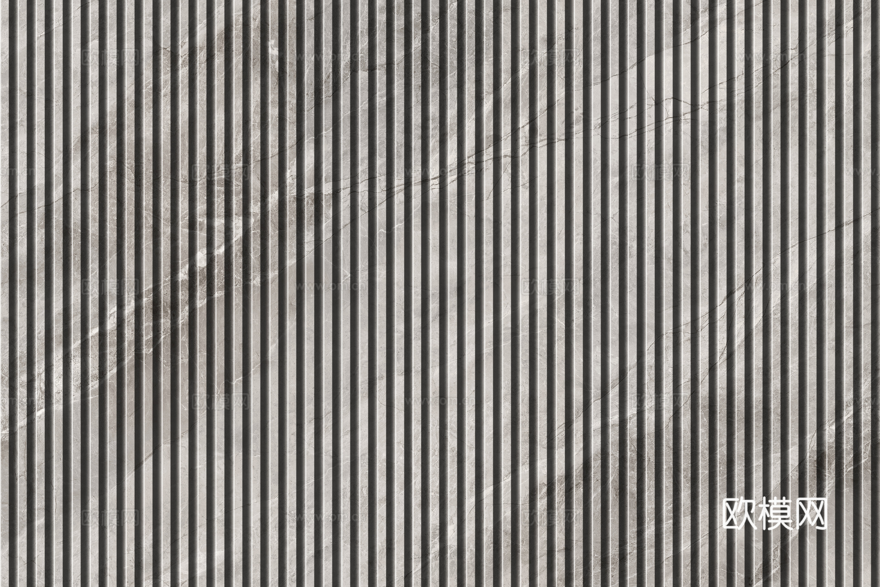 岩板大理石纹拉槽长城板格栅背景墙下载（渲染图6）