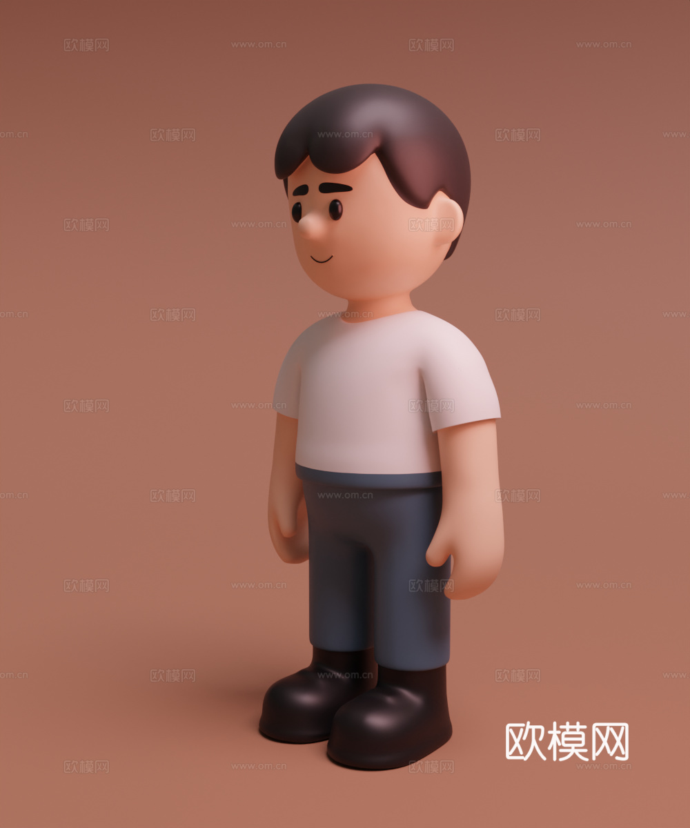 男人 卡通男人 男孩 亚洲人3d模型