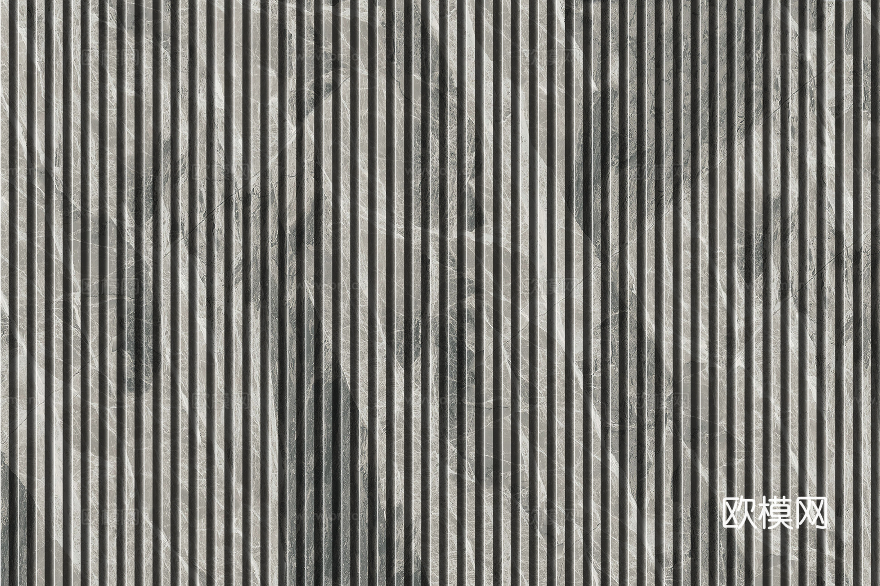 岩板石纹拉槽格栅长城板下载（渲染图4）