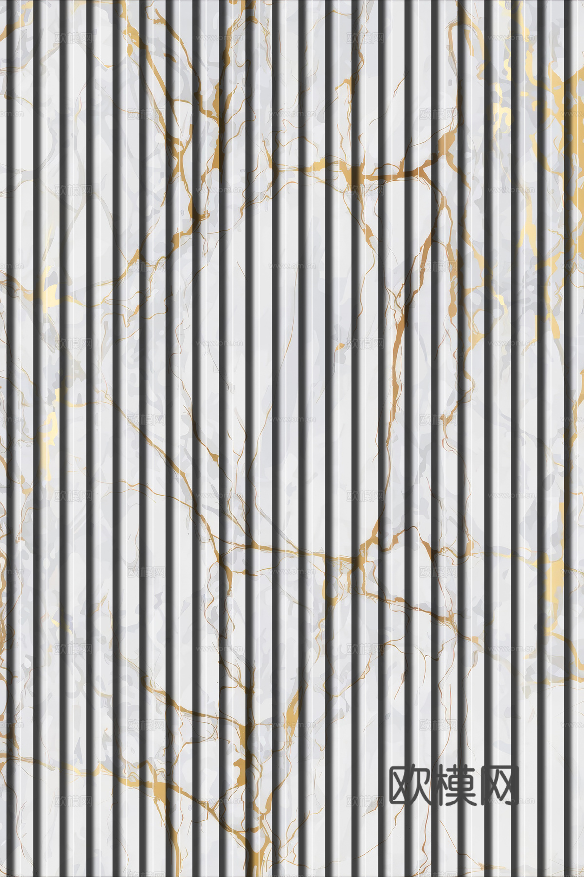 岩板石纹拉槽格栅长城板下载（渲染图5）