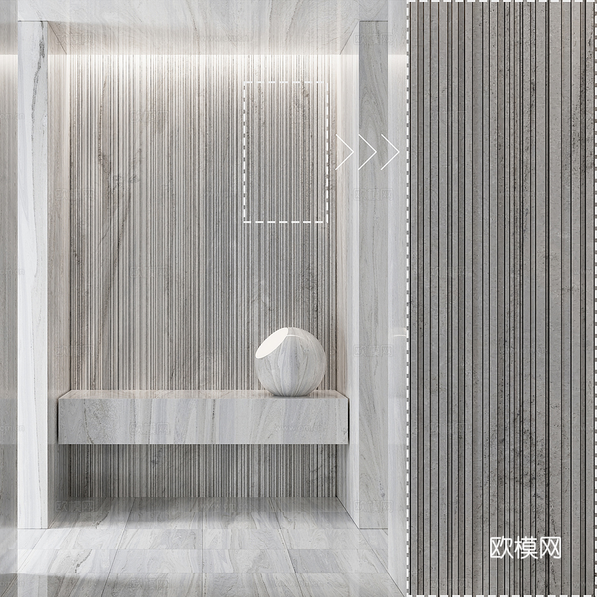 大理石 岩板 PU石材3d模型