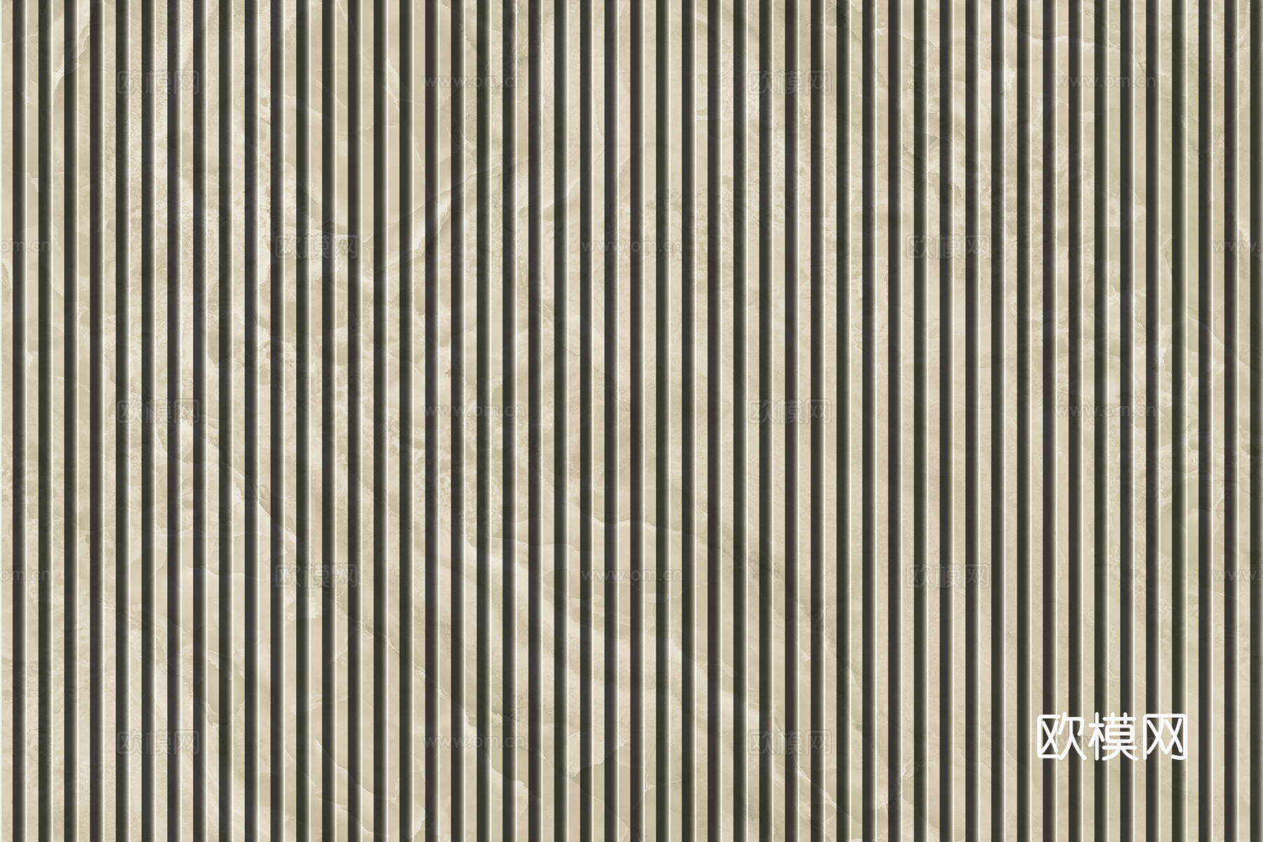 岩板大理石纹拉槽长城板格栅背景墙下载（渲染图3）