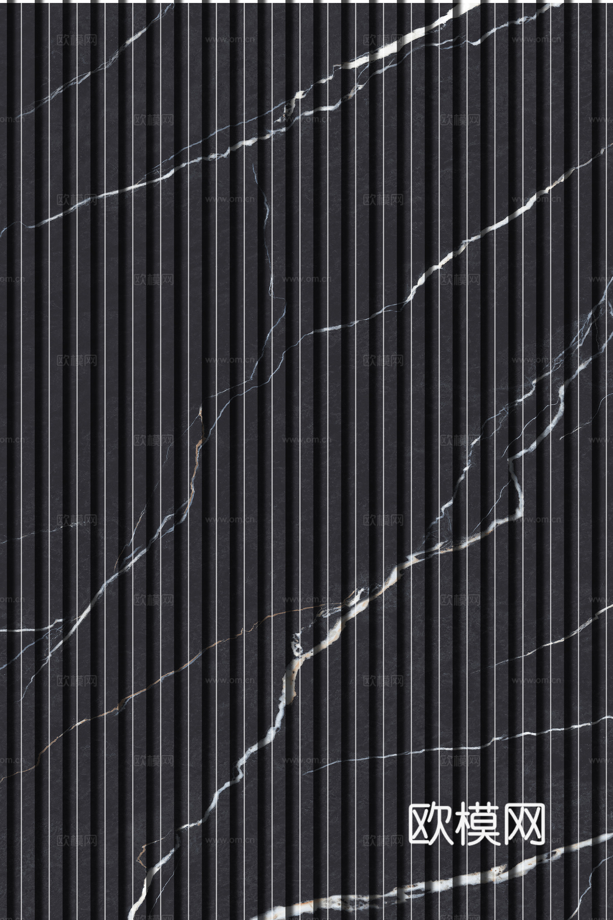 岩板大理石纹拉槽长城板格栅背景墙下载（渲染图1）