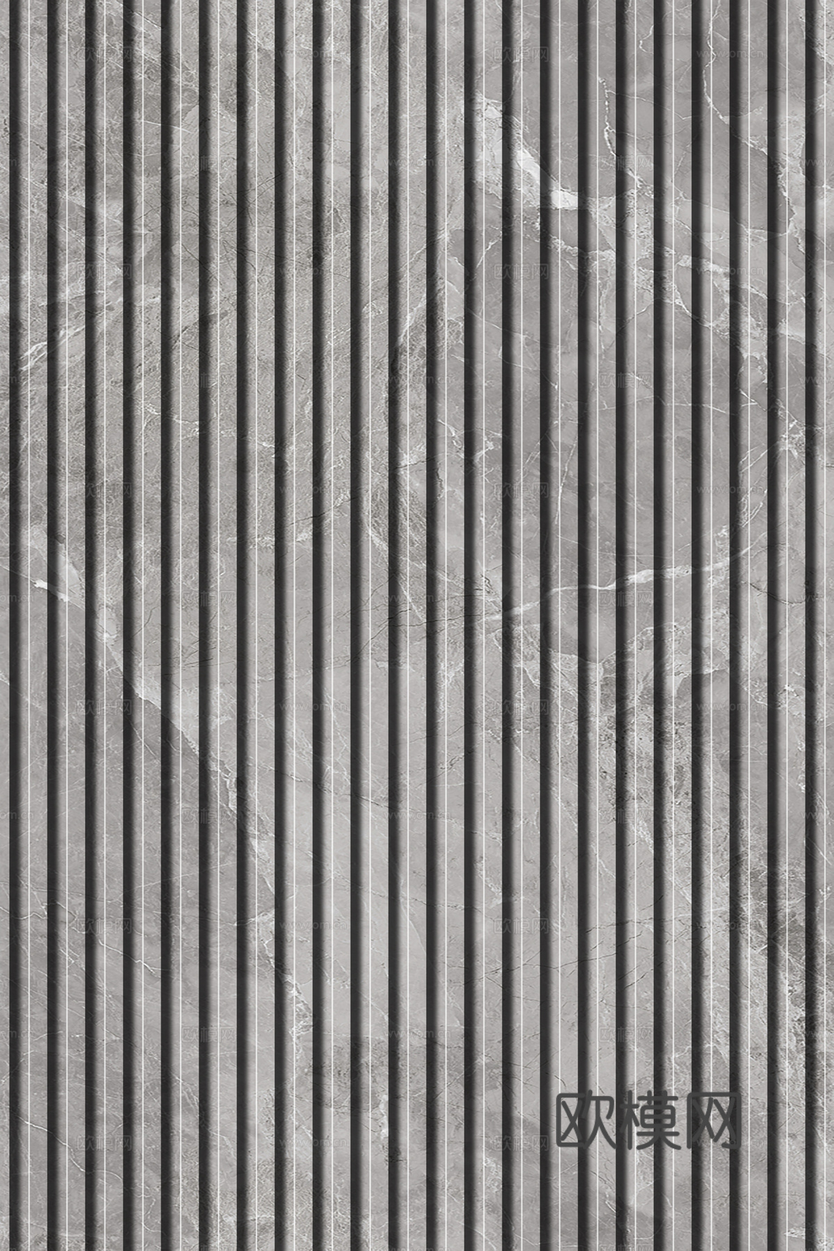 岩板石纹拉槽格栅长城板下载（渲染图3）
