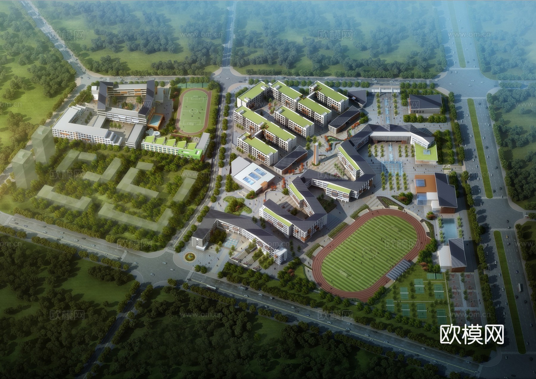 九年一贯制学校-中学su模型