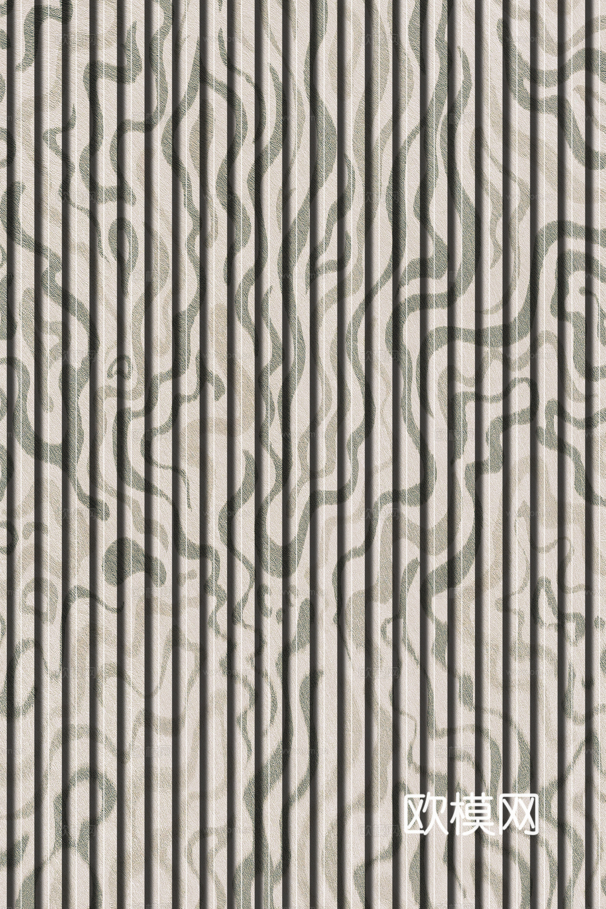 岩板石纹拉槽格栅长城板下载（渲染图7）