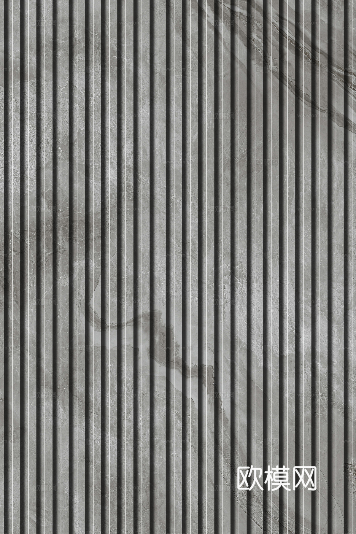 岩板大理石纹拉槽长城板格栅背景墙下载（渲染图2）