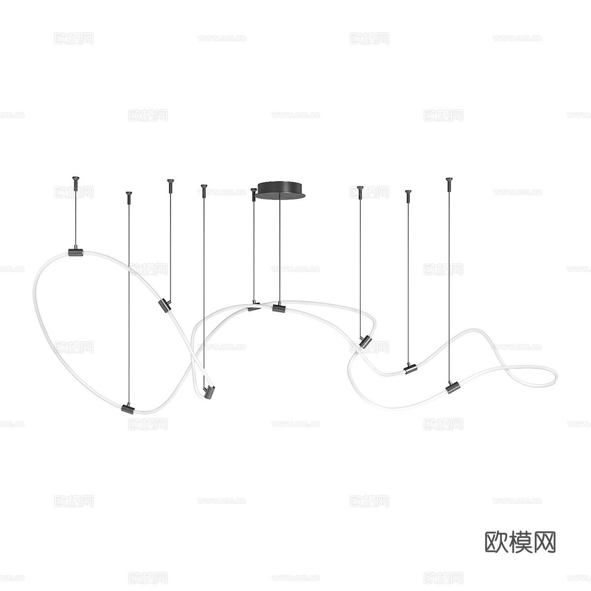 现代意式极简线性吊灯3d模型