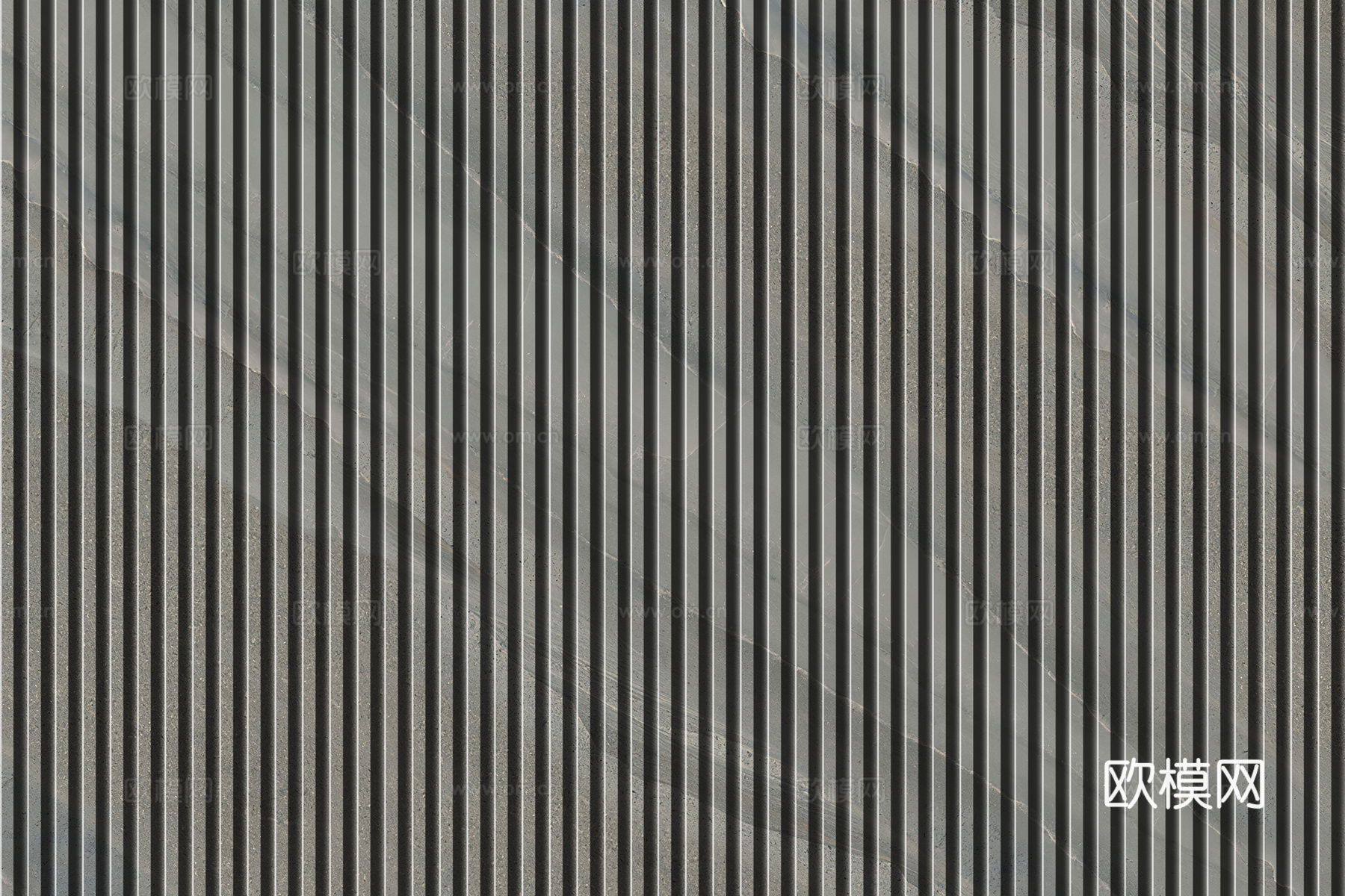 岩板大理石纹拉槽长城板格栅背景墙下载（渲染图3）