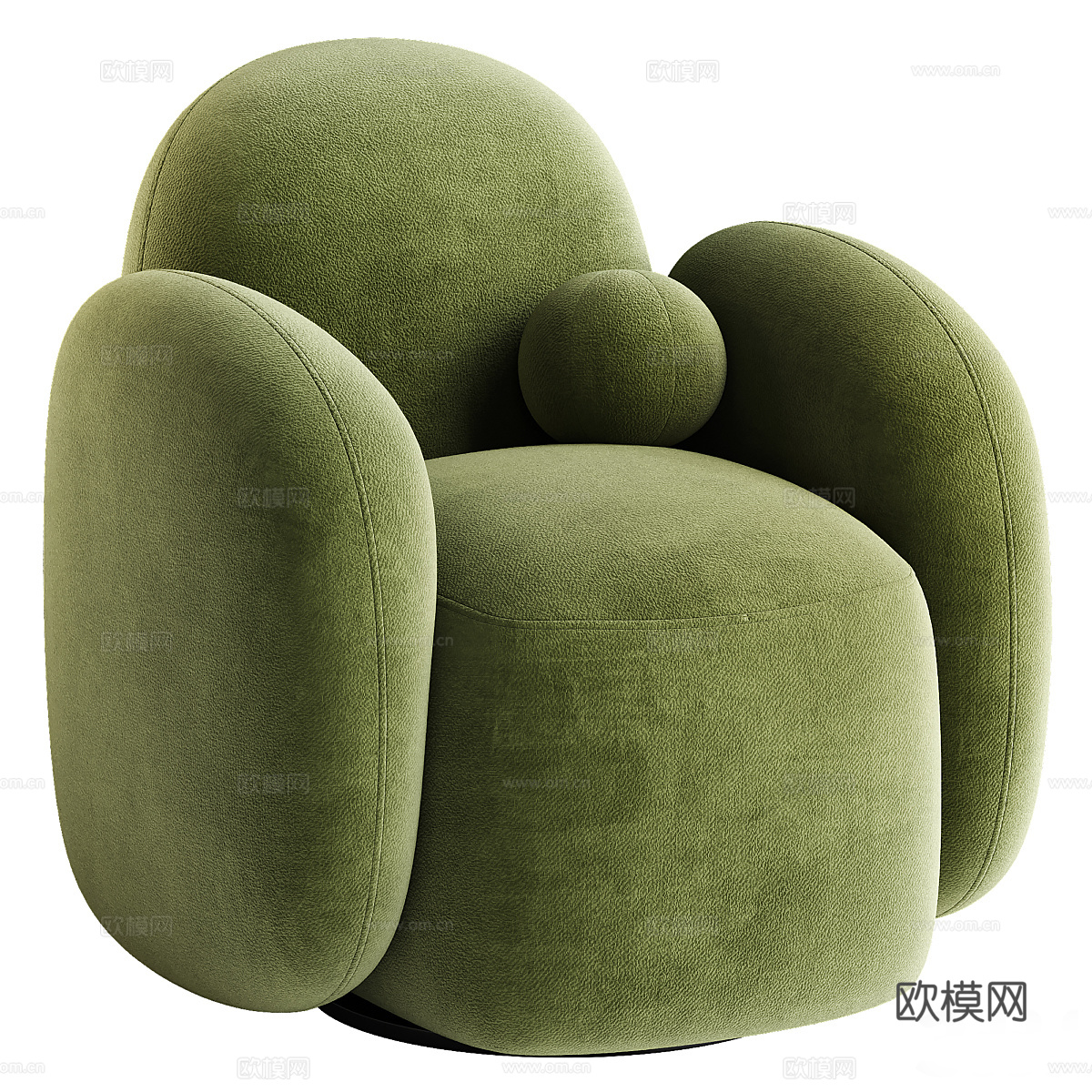 现代奶油风布艺休闲沙发3d模型