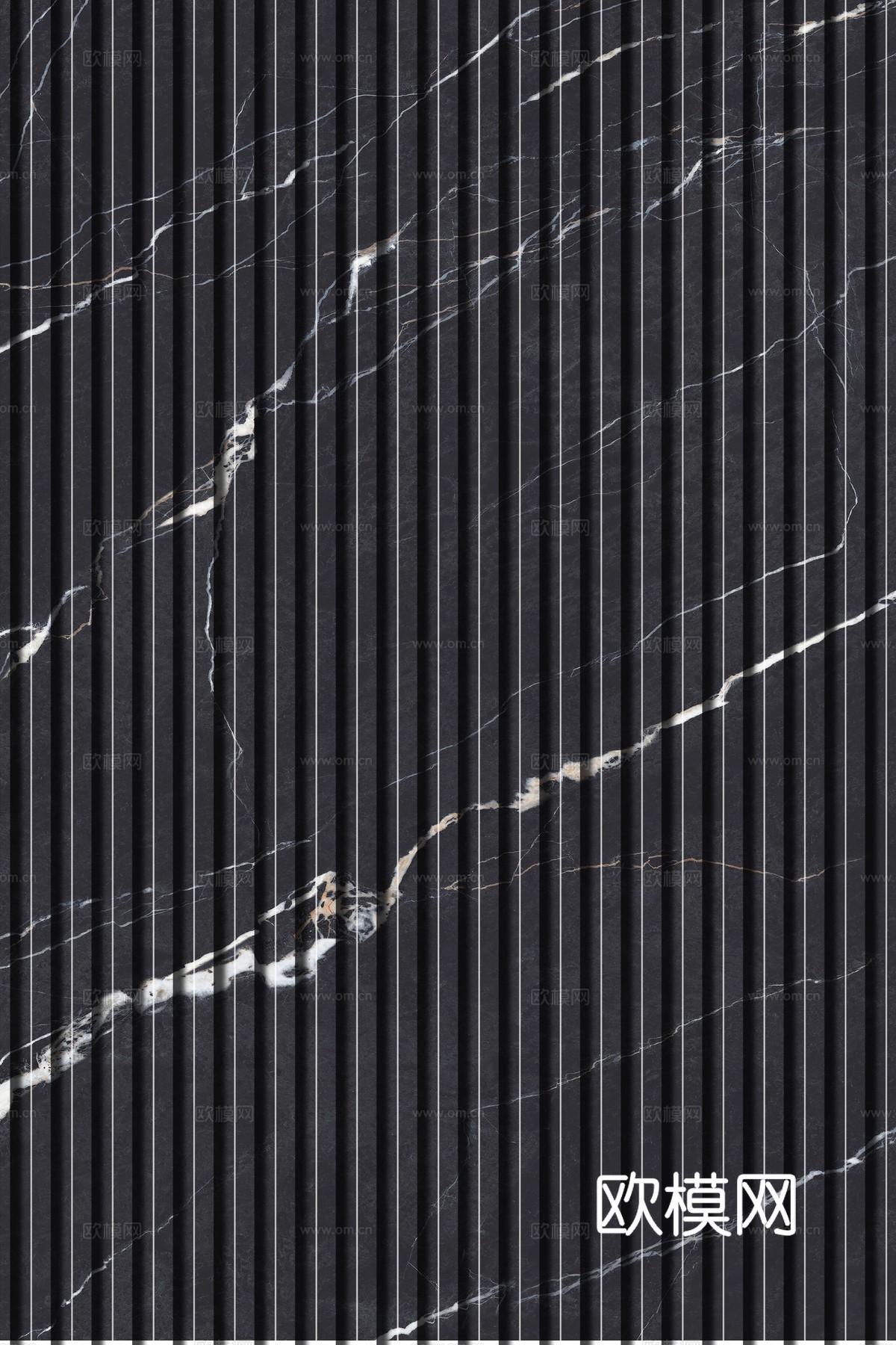 岩板大理石纹拉槽长城板格栅背景墙下载（渲染图6）