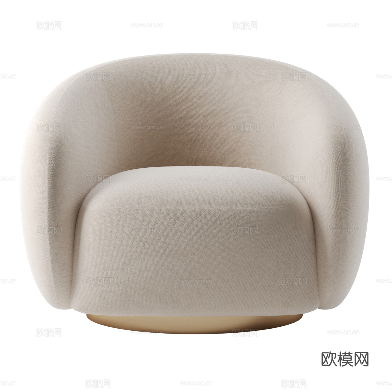现代奶油风布艺休闲椅3d模型