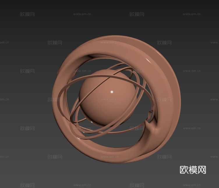现代复古地球仪3d模型