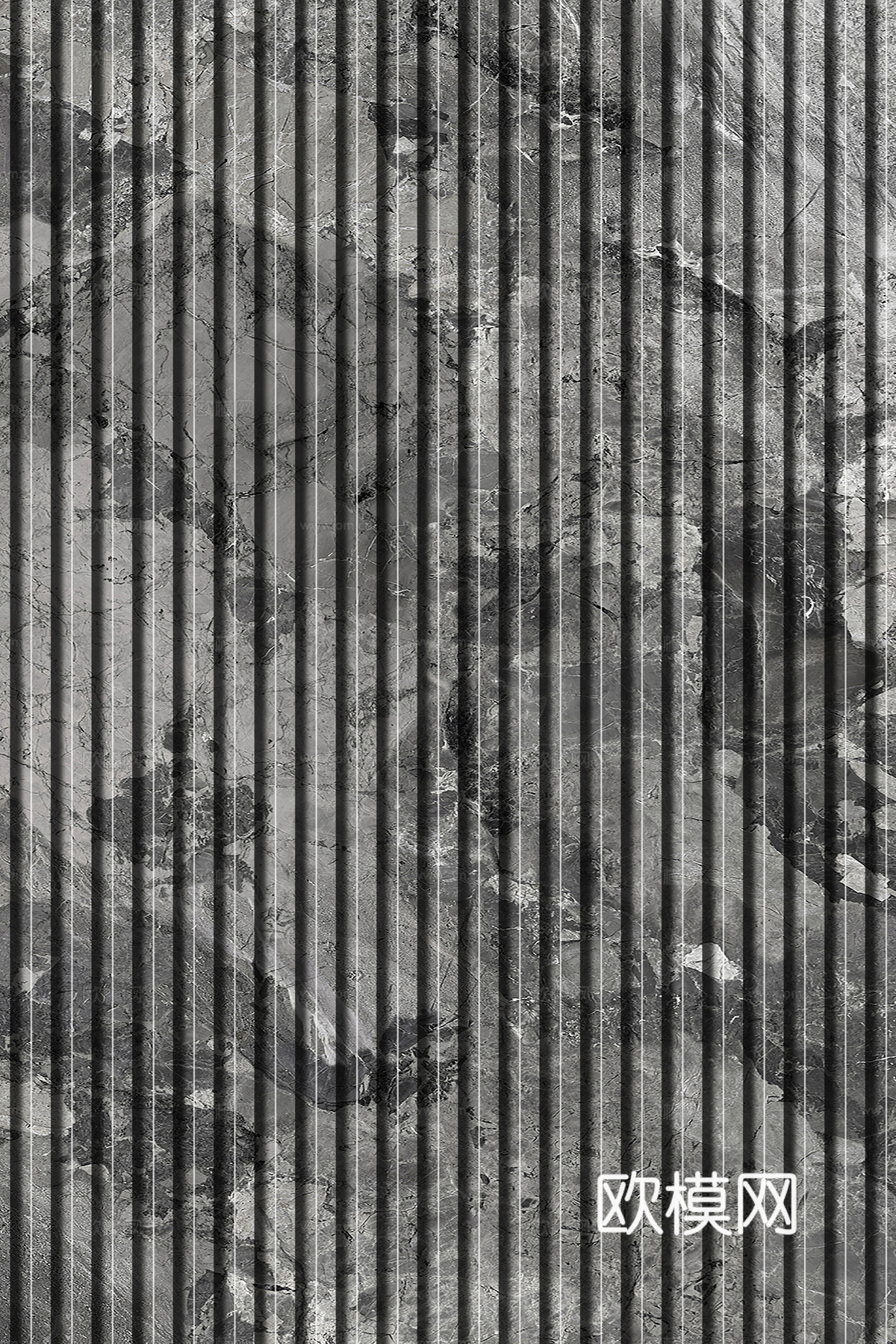 岩板石纹拉槽格栅长城板下载（渲染图6）