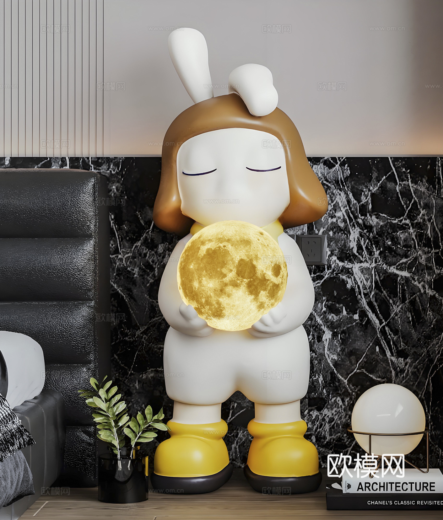 现代落地雕塑摆件3d模型