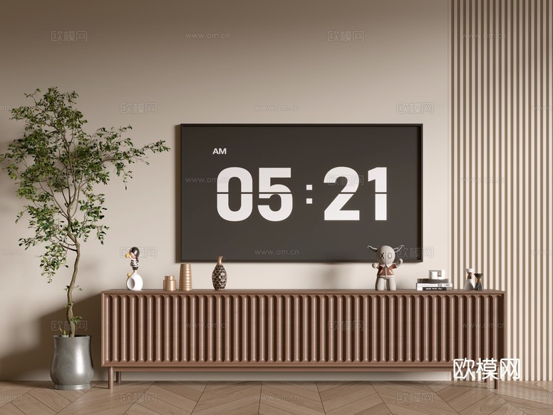 現(xiàn)代木紋電視柜 簡約邊柜 斗柜 矮柜 整體柜 餐邊柜3d模型下載