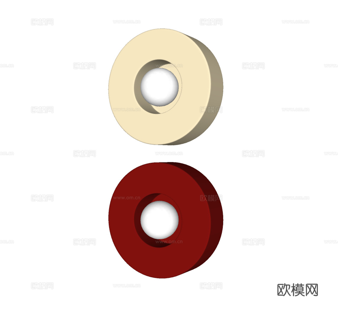 现代简约壁灯su模型