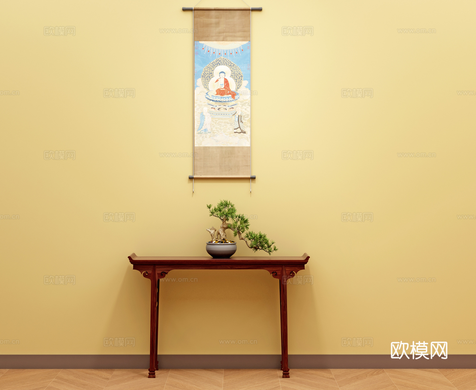 明式翘头案3d模型