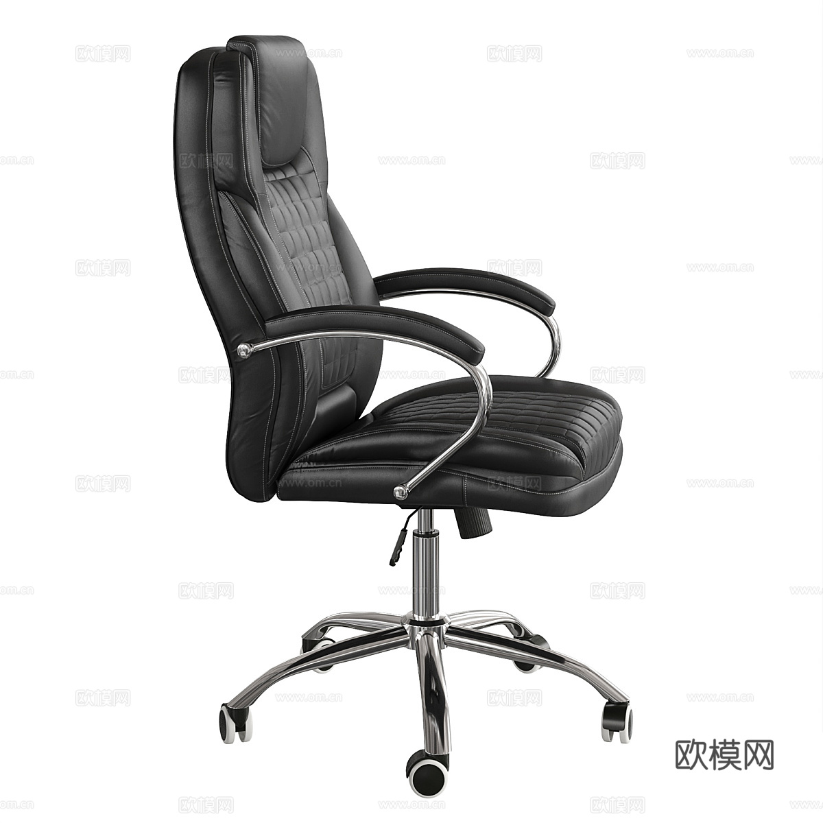 现代意式皮革办公椅3d模型