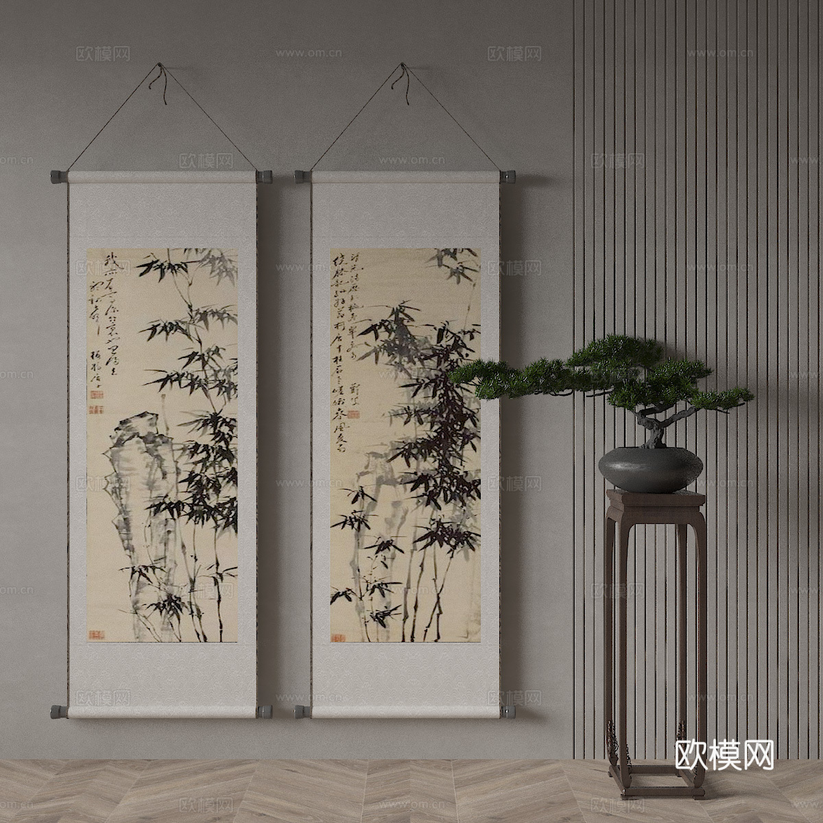 中式装饰画3d模型