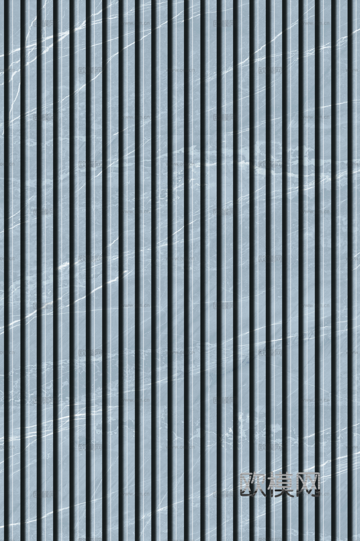 岩板大理石纹拉槽长城板格栅背景墙下载（渲染图7）