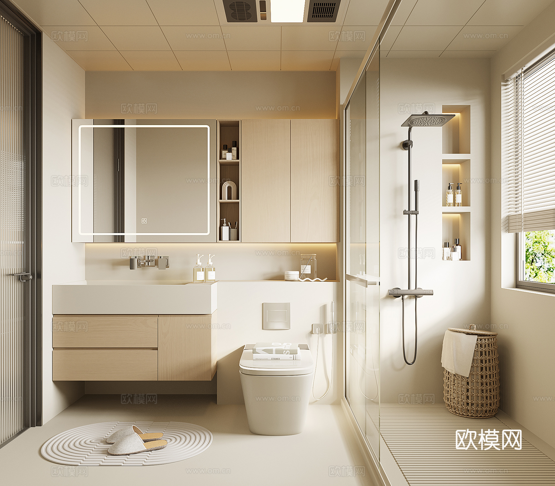 现代卫生间3d模型下载