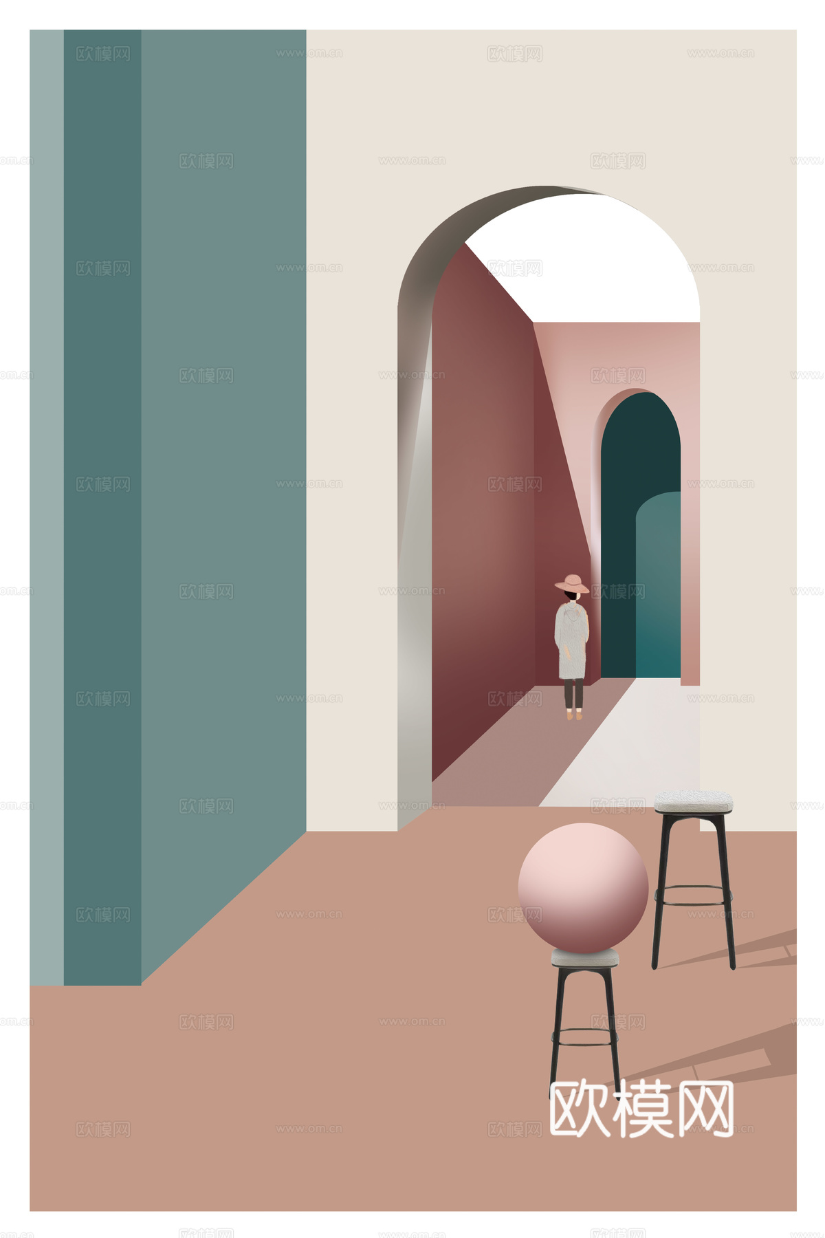 现代简约北欧风莫兰迪色系装饰画