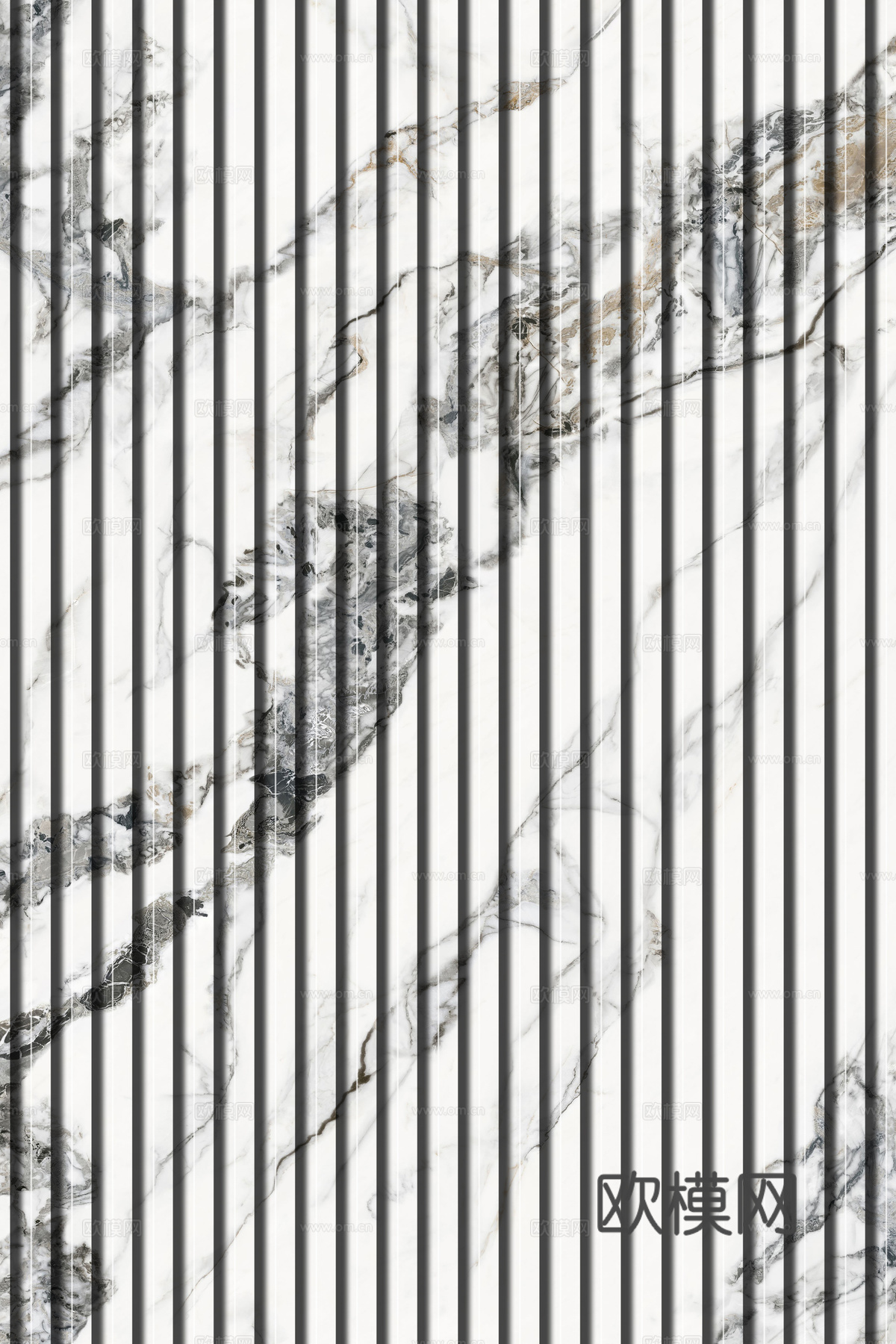 岩板石纹拉槽格栅长城板下载（渲染图5）