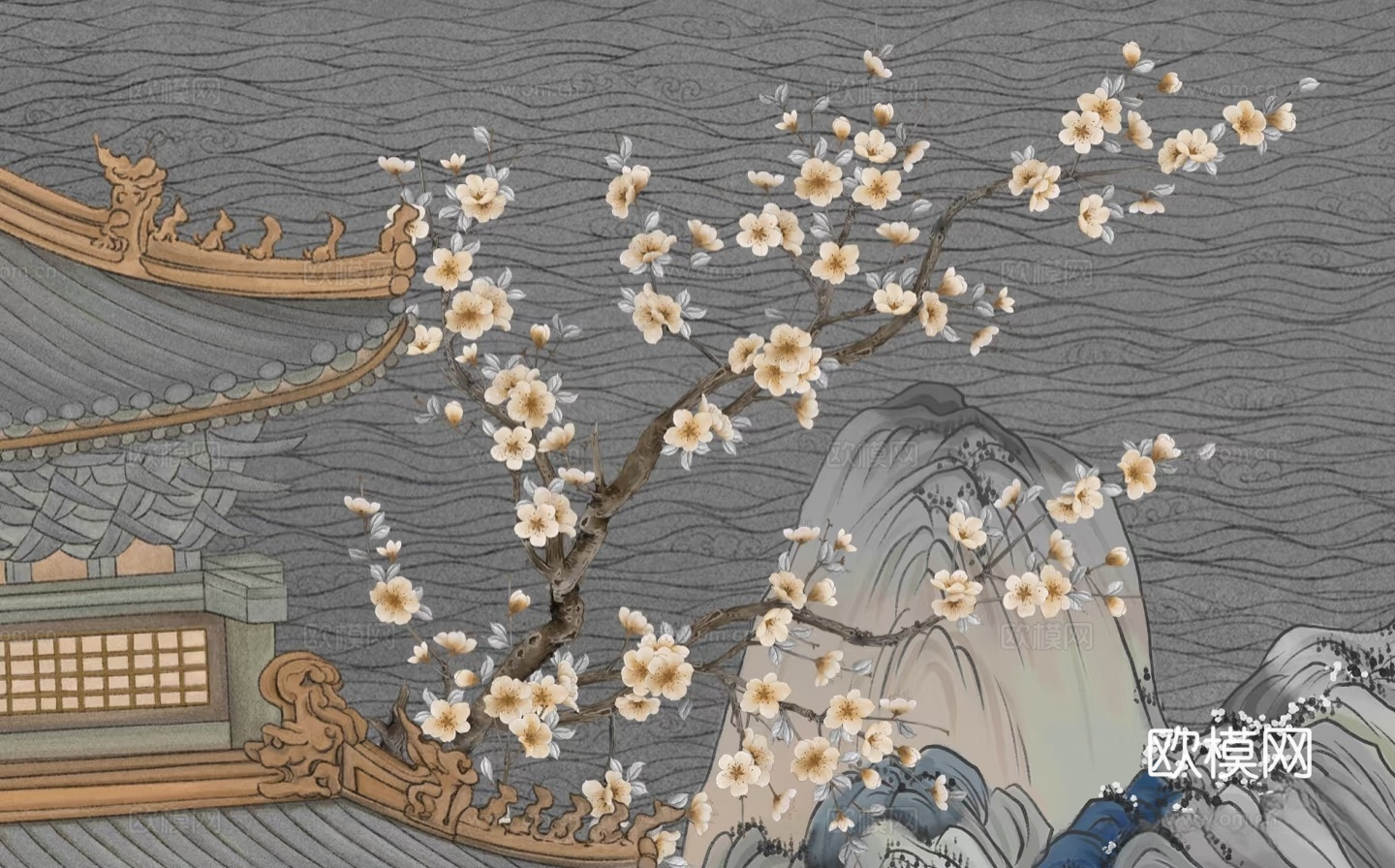 中式山水花鸟壁纸